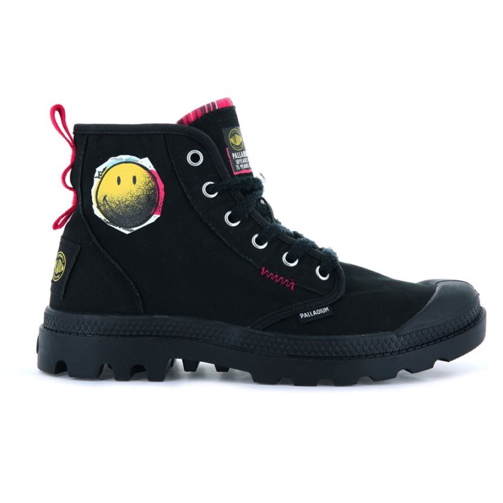 Bottes Palladium Pampa X Smiley 1970 Femme Noir | FR GJX986E